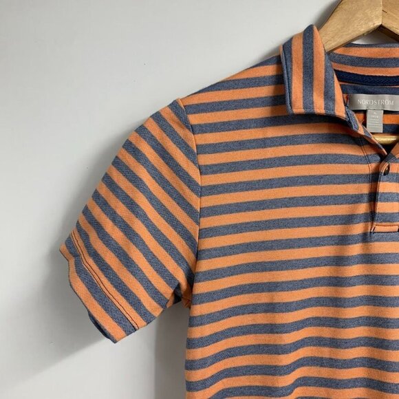 Nordstrom Boys Cotton Striped Button Stretch Short Sleeve Polo Shirt Size XL - Picture 3 of 13